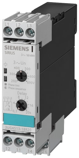 Siemens - Siemens 3UG4513-1BR20 160 to 690 VAC 450 ms 2CO 3-Pole Voltage Monitoring Relay