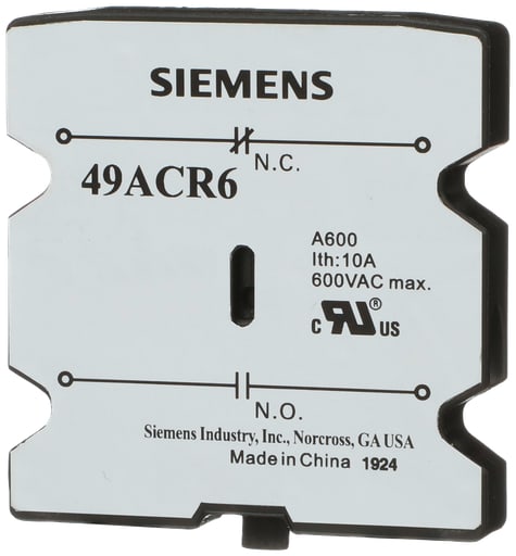 Siemens - Siemens 49ACR6 Aux Switch DP, 1NO&1NC,