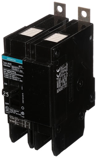 Siemens - Siemens BQD225 2-Pole 25 Amp 480 VAC 14 kA Molded Case Circuit Breaker