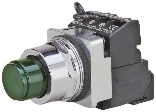 Siemens - Siemens 52PT6L3A 30 mm 24 VAC/VDC 1NO 1NC Momentary Green Metal Bezel Illuminated Push Button