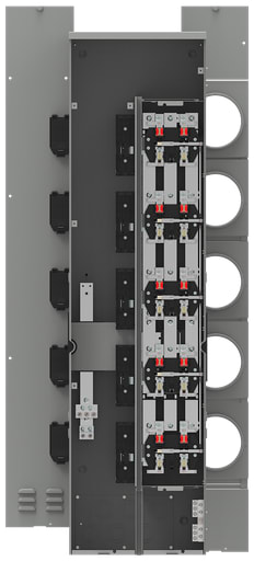 Siemens - Siemens WMM52225RJB Power MOD 3-Phase Incoming 1-Phase Outgoing 225 Amp 5-Position Ringless Horn Bypass Meter Stack