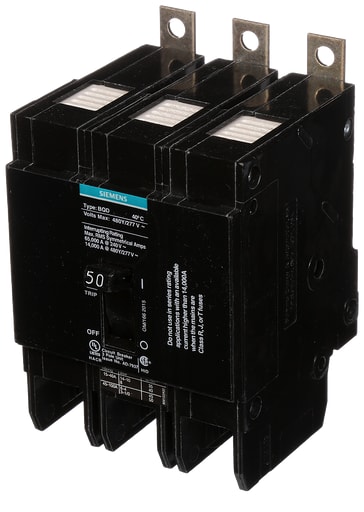 Siemens - Siemens BQD350 3-Pole 50 Amp 480 VAC 14 kA Circuit Breaker