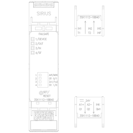 Siemens - Siemens 3SK11121BB40 SAFETY RELAY STND