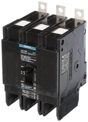 Siemens - Siemens BQD315 3-Pole 15 Amp 480 VAC 14 kA Molded Case Circuit Breaker