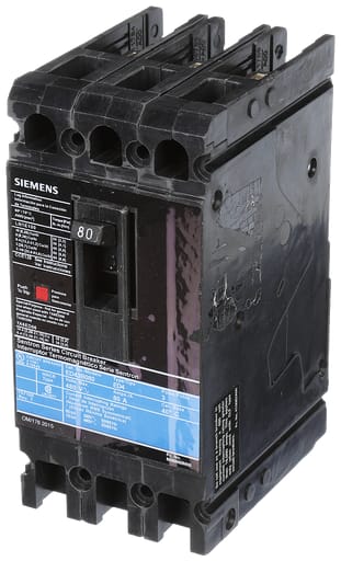 Siemens - Siemens ED43B080L 3-Pole 80 Amp 480 VAC 18 kA Circuit Breaker Lugs