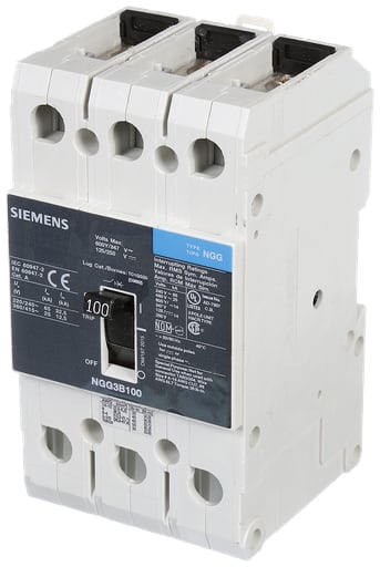 Siemens - Siemens NGG3B100L 3-Pole 100 Amp 480 Volt 25 kA Molded Case Circuit Breaker