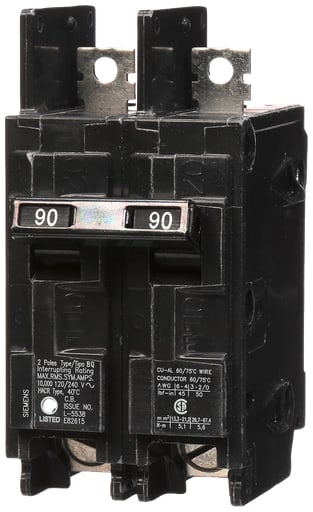 Siemens - Siemens BQ2B090 2-Pole 90 Amp 120/240 VAC 10 kA Circuit Breaker