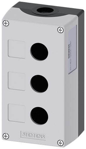 Siemens - Siemens 3SU18030AA000AB1 85 x 64 x 154 mm 3-Hole Vertical/Horizontal Mount Gray Plastic Command Device Enclosure