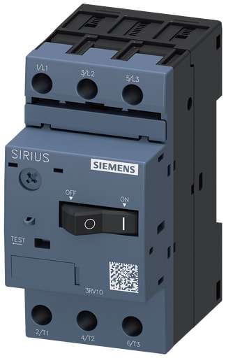 Siemens - Siemens 3RV1011-1JA10 3-Pole 10 Amp 690 VAC 3-Phase Screw Terminal Thermal Magnetic Motor Starter Protector