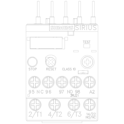 Siemens - Siemens 3RU21161FB0 690 VAC 3.5 to 5 Amp 3-Pole 1NO 1NC Thermal Overload Relay