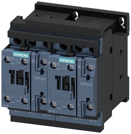 Siemens - Siemens 3RA23278XB301AK6 120 VAC 32 Amp 3-Pole 3NO Screw Terminal Reversing Contactor