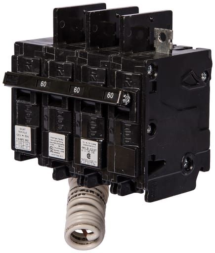 Siemens - Siemens BQ3B06000S01 3-Pole 60 Amp 240 VAC 10 kA 120 Volt Shunt Trip Molded Case Circuit Breaker