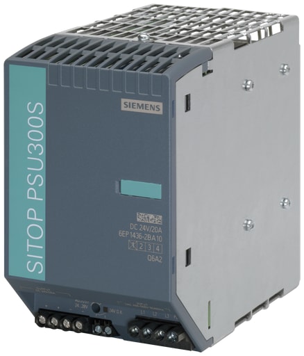 Siemens - Siemens 6EP14362BA10 400 to 500 VAC Input 24 VDC 20 Amp Output Stabilized Power Supply