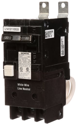 Siemens - Siemens BF230 2-Pole 30 Amp 120/240 Volt 10 K 5 mA Circuit Breaker