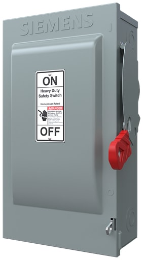 Siemens - Siemens HF362N 480/600 VAC/250/600 VDC 60 Amp 3-Pole 4-Wire NEMA 1 Heavy Duty Fusible Safety Switch