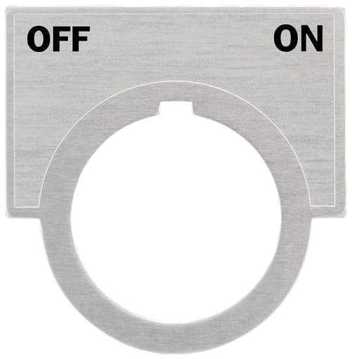 Siemens - Siemens 52NL26 2 x 1-7/16 Inch Off-On Brushed Aluminum Large Push Button Legend Plate