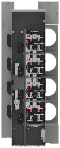 Siemens - Siemens WMM41125RB 120/240 VAC 125 Amp 1-Phase 65 kA 3-Wire 4-Jaw 4-Position Horn Bypass Ringless Meter Stack