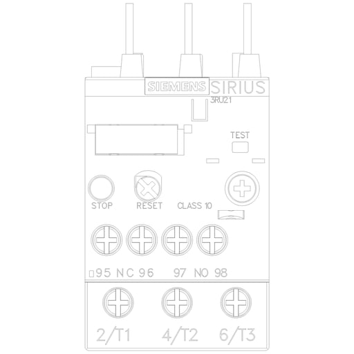 Siemens - Siemens 3RU21261EB0 690 VAC 2.8 to 4 Amp 3-Pole 1NO 1NC Thermal Overload Relay