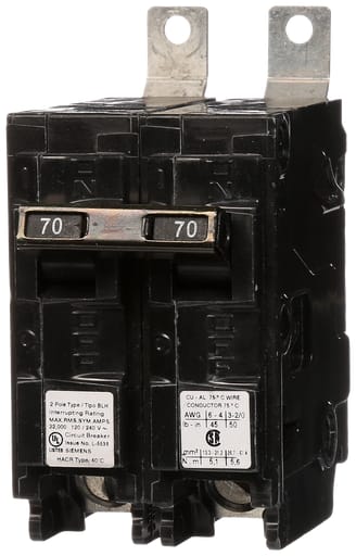 Siemens - Siemens B270H 2-Pole 70 Amp 120/240 VAC 22 kA Bolt-On Molded Case Circuit Breaker