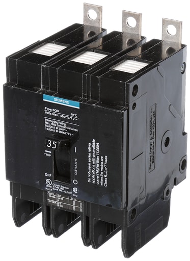 Siemens - Siemens BQD335 3-Pole 35 Amp 480 VAC 14 kA Circuit Breaker