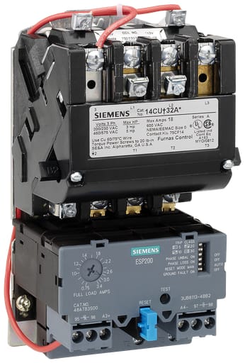 Siemens - Siemens 14CUD32AA 120/220 to 240 VAC 5.5 to 22 Amp 3 Hp 3-Phase 3-Pole Size 0 Non-Reversing NEMA Motor Starter