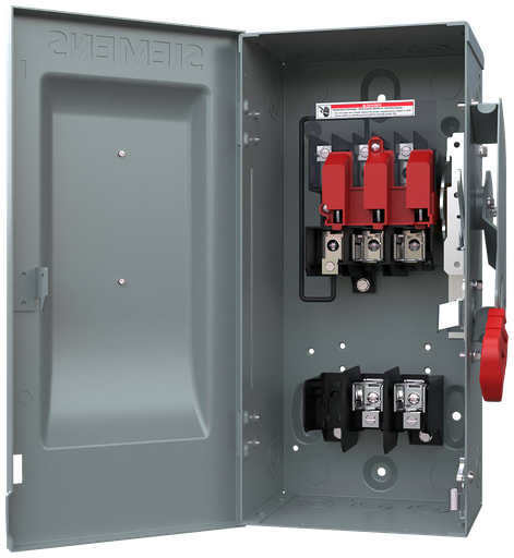 Siemens - Siemens HF261 480/600 VAC 250/600 VDC 30 Amp 2-Pole 2-Wire NEMA 1 Heavy Duty Fusible Safety Switch