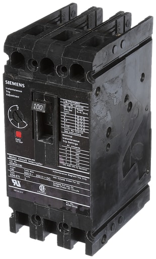 Siemens - Siemens ED63A100 600 Volt 100 Amp 3-Pole Circuit Breaker with ETI Lugs