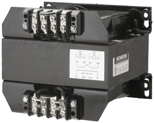 Siemens - Siemens MT1000A 1000 VA 240 x 480 VAC Primary 110/115/120 VAC Secondary Industrial Control Transformer