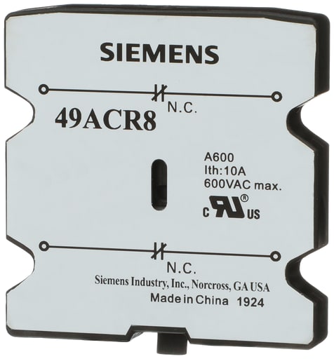 Siemens - Siemens 49ACR8 Aux Switch DP, 2NC, 30-6