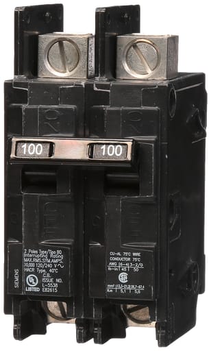 Siemens - Siemens BQ2B100L 2-Pole 100 Amp 120/240 VAC 10 kA Circuit Breaker