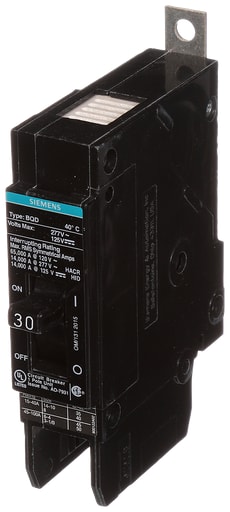 Siemens - Siemens BQD130 1-Pole 30 Amp 277 VAC 14 kA Circuit Breaker