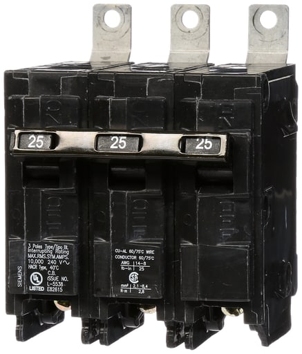 Siemens - Siemens B325 3-Pole 25 Amp 240 Volt 10 K Circuit Breaker