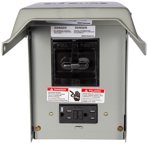 Siemens - Siemens WF2060GFCI 240V 60A 10hp Steel Fusible AC Disconnect w/ 15A GFCI Receptacle, 1-Phase, NEMA-3R