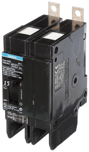 Siemens - Siemens BQD215 2-Pole 15 Amp 480 VAC 14 kA Circuit Breaker