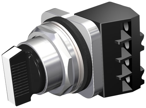 Siemens - Siemens 52SA2AABA1 30 mm 600 VAC 2-Position 1NO 1NC White Metal Bezel Maintained Non-Illuminated Selector Switch