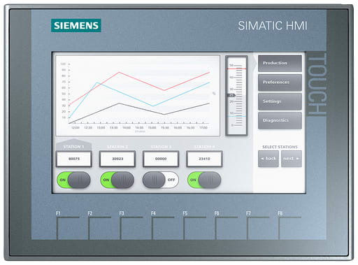 Siemens - Siemens 6AV2123-2GB03-0AX0 7 Inch TFT Display Basic Panel Key and Touch Operation Human Machine Interface