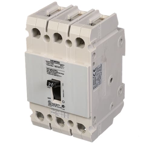 Siemens - Siemens CQD320 3-Pole 20 Amp 480 Star/277 VAC 14 kA Molded Case Circuit Breaker