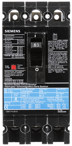 Siemens - Siemens ED63B080 ED MCCB,18kA@60
