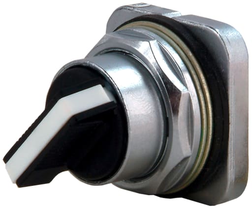 Siemens - Siemens 52SA2BAB 30 mm 3-Position White Plastic Chrome Metal Bezel Maintained Non-Illuminated Selector Switch