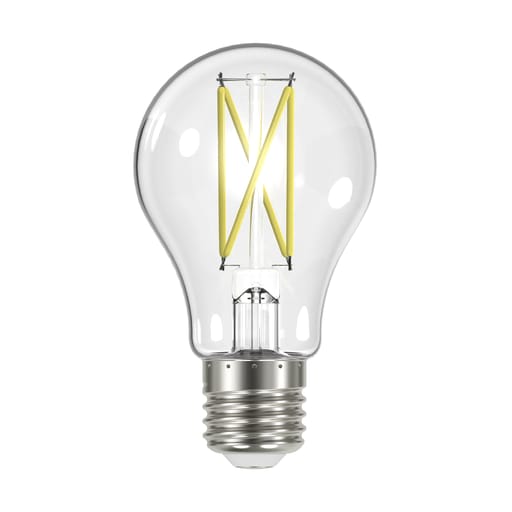Satco Products, Incorporated - Satco S12414 8 Watt LED A19; Clear; Medium Base; 2700K; 90 CRI; 120 Volt