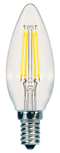 Satco Products, Incorporated - Satco S9961 5.5 Watt B11 LED; Clear; Candelabra base; 3000K; 500 Lumens; 120 Volt