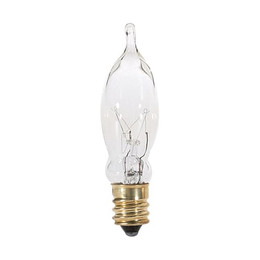 Satco Products, Incorporated - Satco S3241 7.5 Watt CA5 Incandescent; Clear; 1500 Average rated hours; 40 Lumens; Candelabra base; 120 Volt