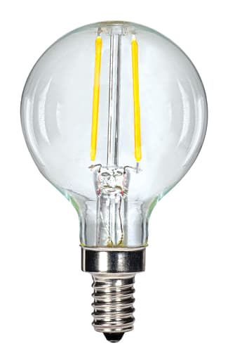 Satco Products, Incorporated - Satco S9870 2.5 Watt G16.5 LED; Clear; Candelabra base; 2700K; 200 Lumens; 120 Volt