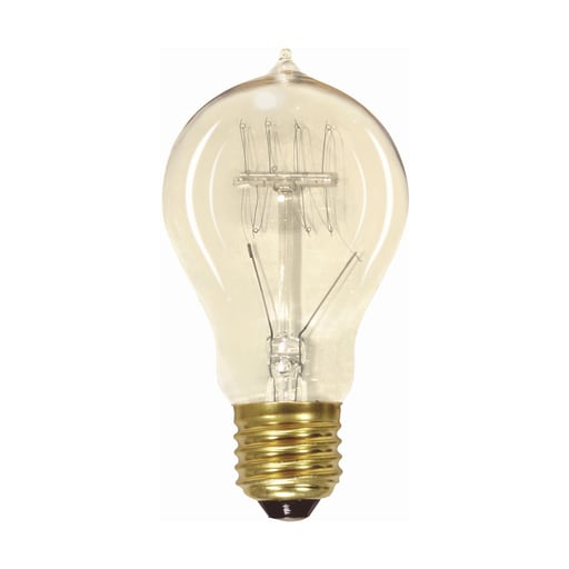 Satco Products, Incorporated - Satco S2412 40 Watt A19 Incandescent; Clear; 3000 Average rated hours; 160 Lumens; Medium base; 120 Volt