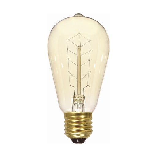 Satco Products, Incorporated - Satco S2414 40W ST19 Incandescent; Clear; 3000 Average rated hours; 160 Lumens; Medium base; 120 Volt