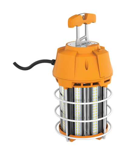 Satco Products, Incorporated - Satco S38946 100 Watt LED Hi-Lumen temporary Hi-Bay Caged lamp; 5000K; Integrated Cord / Plug & Hook; 120 Volt