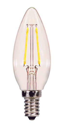 Satco Products, Incorporated - Satco S29920 2.5 Watt B11 LED; Clear; Candelabra base; 2700K; 200 Lumens; 120 Volt