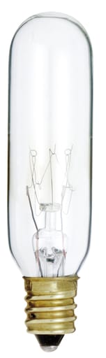 Satco Products, Incorporated - Satco S3912 15 Watt T6 Incandescent; Clear; 2000 Average rated hours; 90 Lumens; Candelabra base; 145 Volt