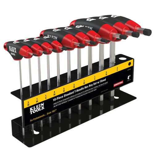 Klein Tool - Klein JTH410E 10pc 4" SAE T-Handle Hex Key Set w/Stand