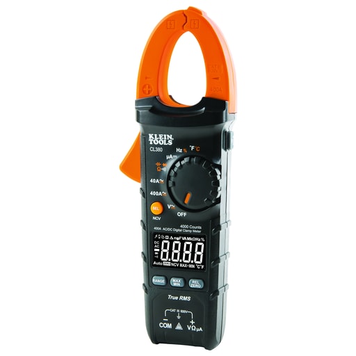 Klein Tool - Klein CL380 Digital Electrical Tester, AC/DC Clamp Meter, Auto-Ranging, 400 Amp